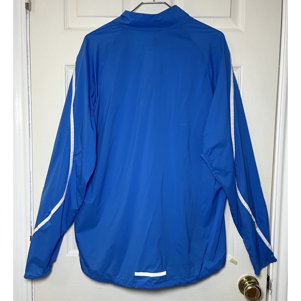 Nike Windbreaker Jacket Men's Large L Blue Lightweight Running Active Reflective - Picture 2 of 12